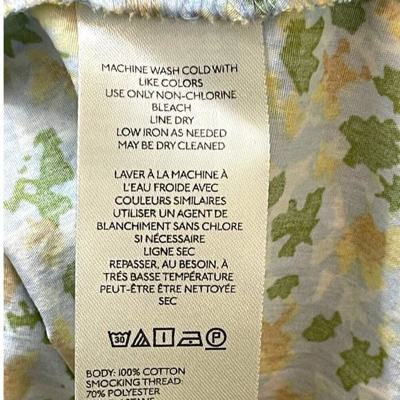 Free People Lavender Daze Smocked Midi Dress in Green Combo Size Large NEW - Picture 12 of 13